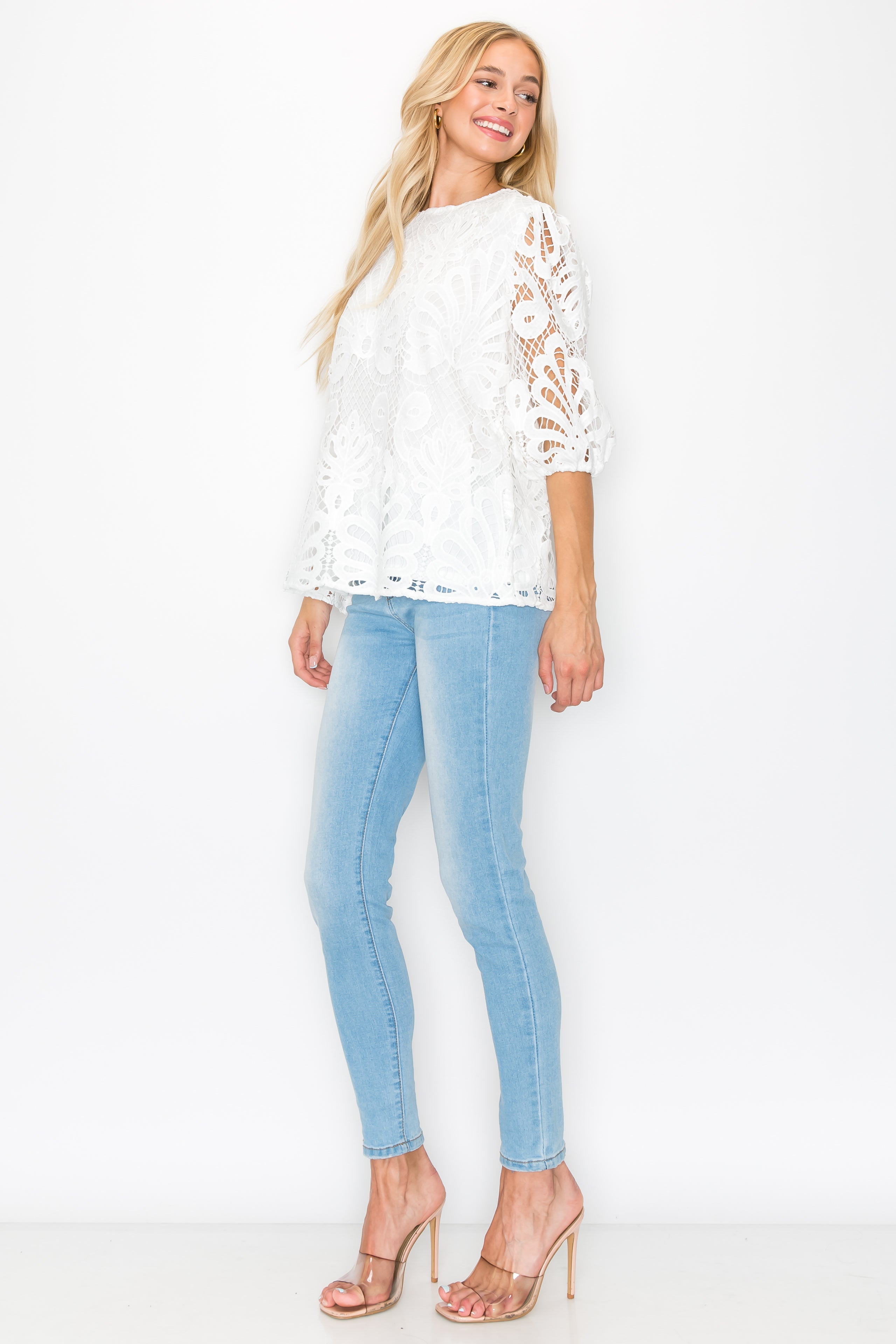 Lily Woven Lace Top