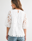 Lily Woven Lace Top