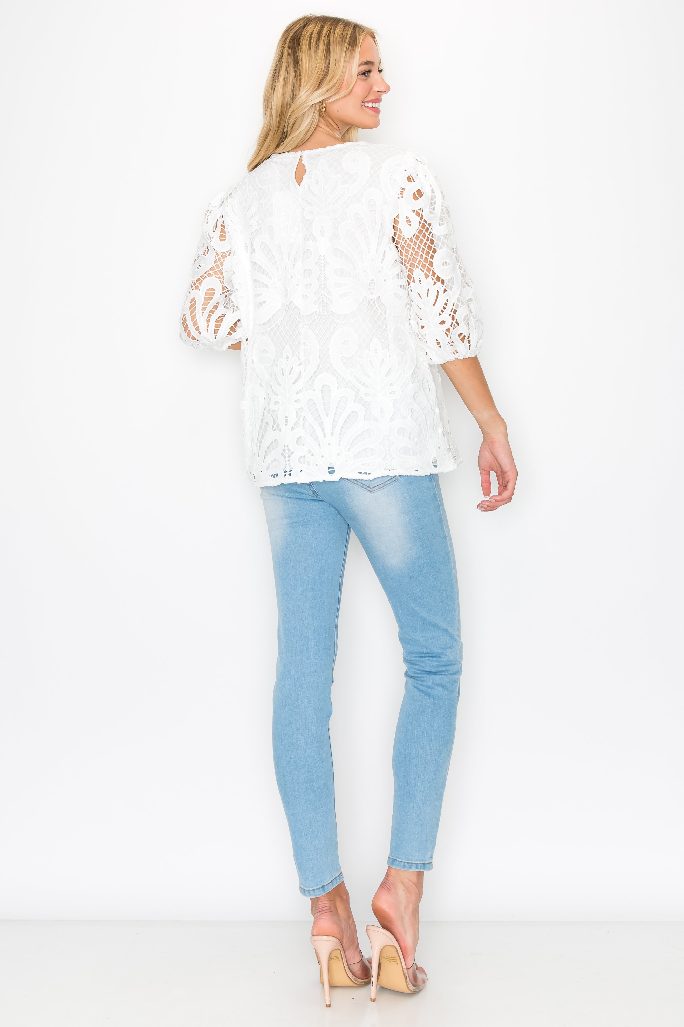 Lily Woven Lace Top