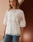 Lily Woven Lace Top