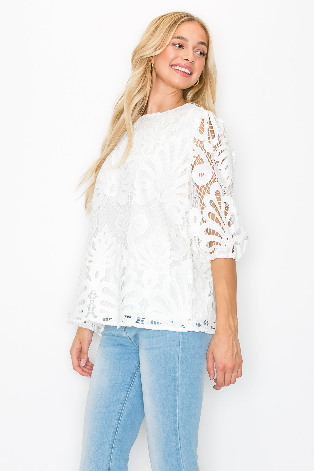 Lily Woven Lace Top