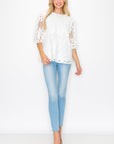 Lily Woven Lace Top