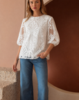 Lily Woven Lace Top