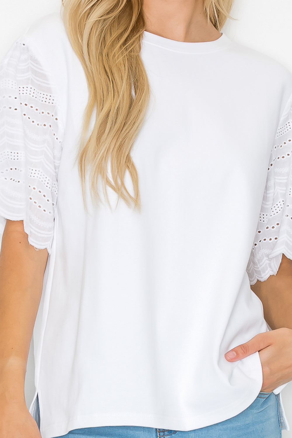 Ramona Pointe Knit with Lace Eyelet