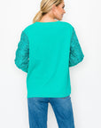 Rylee Pointe Knit Top with Lace