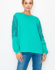 Rylee Pointe Knit Top with Lace