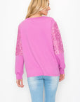 Rylee Pointe Knit Top with Lace