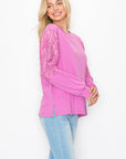 Rylee Pointe Knit Top with Lace