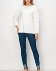 Rylee Pointe Knit Top with Lace