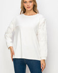 Rylee Pointe Knit Top with Lace