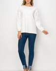 Rylee Pointe Knit Top with Lace