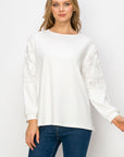 Rylee Pointe Knit Top with Lace