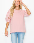 Reesa Pointe Knit Top with Pearls