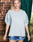 Reesa Pointe Knit Top with Pearls