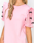 Rorie Pointe Knit Top with Ribbon Bows