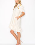 Wrenna Dress with Embroidered Flower Sparkles