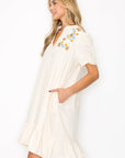 Wrenna Dress with Embroidered Flower Sparkles