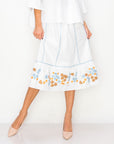 Wynne Cotton Poplin Skirt with Embroidery & Sparkles