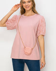 Reveka Pointe Knit Top with Detachable Crossbody Bag