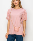 Reveka Pointe Knit Top with Detachable Crossbody Bag