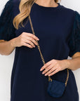 Reveka Pointe Knit Top with Detachable Crossbody Bag