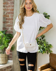 Reveka Pointe Knit Top with Detachable Crossbody Bag