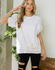 Reveka Pointe Knit Top with Detachable Crossbody Bag