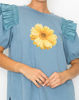 Kenna Prima Cotton Knit & Sunflower with Gold Sparkling Studs