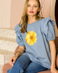 Kenna Prima Cotton Knit & Sunflower with Gold Sparkling Studs