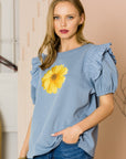 Kenna Prima Cotton Knit & Sunflower with Gold Sparkling Studs