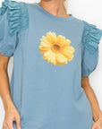 Kenna Prima Cotton Knit & Sunflower with Gold Sparkling Studs