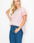JOH |Kellie Cotton Knit Top with Studs