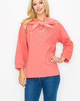 Karnie Prima Cotton Knit Top with Sparkling Studs & Detachable Hoodie