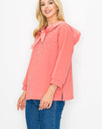 Karnie Prima Cotton Knit Top with Sparkling Studs & Detachable Hoodie