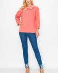 Karnie Prima Cotton Knit Top with Sparkling Studs & Detachable Hoodie