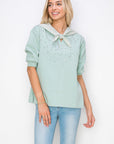 Karnie Prima Cotton Knit Top with Sparkling Studs & Detachable Hoodie