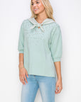 Karnie Prima Cotton Knit Top with Sparkling Studs & Detachable Hoodie