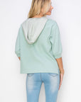 Karnie Prima Cotton Knit Top with Sparkling Studs & Detachable Hoodie