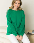 Rita Pointe Knit Top with Chain Trim Open Shoulder