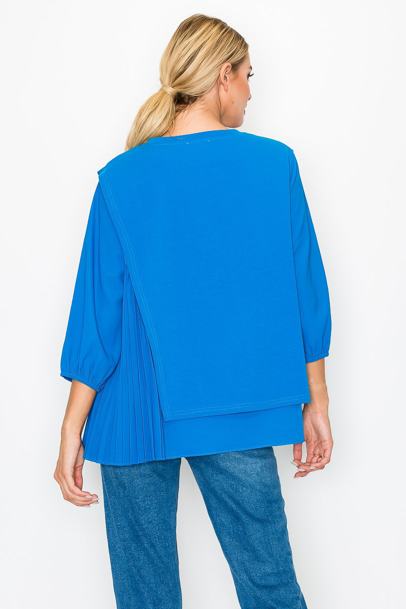 Rilynn Top with Pleating &amp; Diamonds