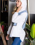 Joan Light Weight Jacket with Denim & Beading Trim