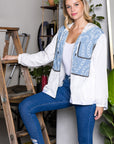 Joan Light Weight Jacket with Denim & Beading Trim