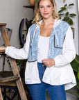 Joan Light Weight Jacket with Denim & Beading Trim