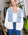 Joan Light Weight Jacket with Denim & Beading Trim