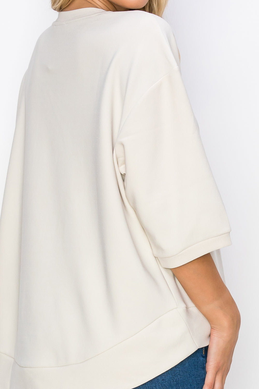 Karen Knit Crepe Top with Front Pocket