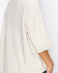 Karen Knit Crepe Top with Front Pocket