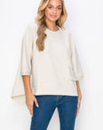 Karen Knit Crepe Top with Front Pocket