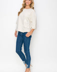 Karen Knit Crepe Top with Front Pocket