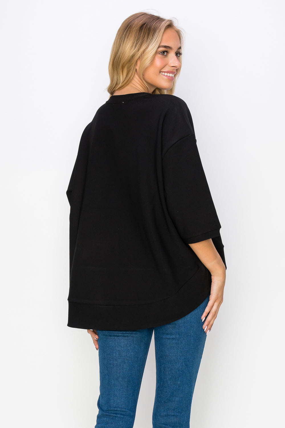 Karen Knit Crepe Top with Front Pocket