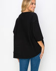 Karen Knit Crepe Top with Front Pocket